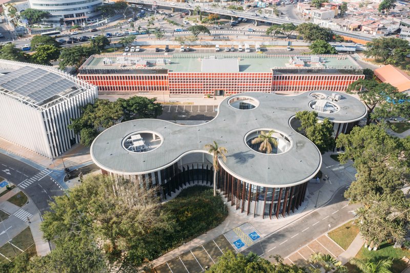 Typsa Clusters Three Circular Pavilions into a Library Oasis for Luanda's Technology Park