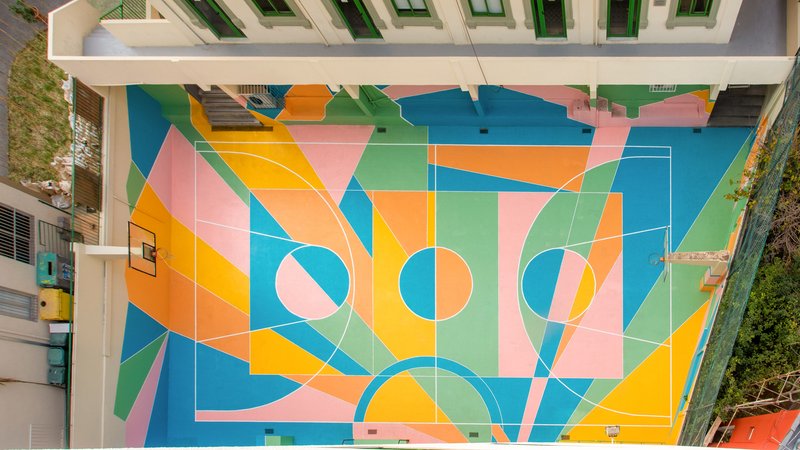 Studio Etienne Bastormagi Paints a Beirut Schoolyard Back to Life After the 2020 Explosion