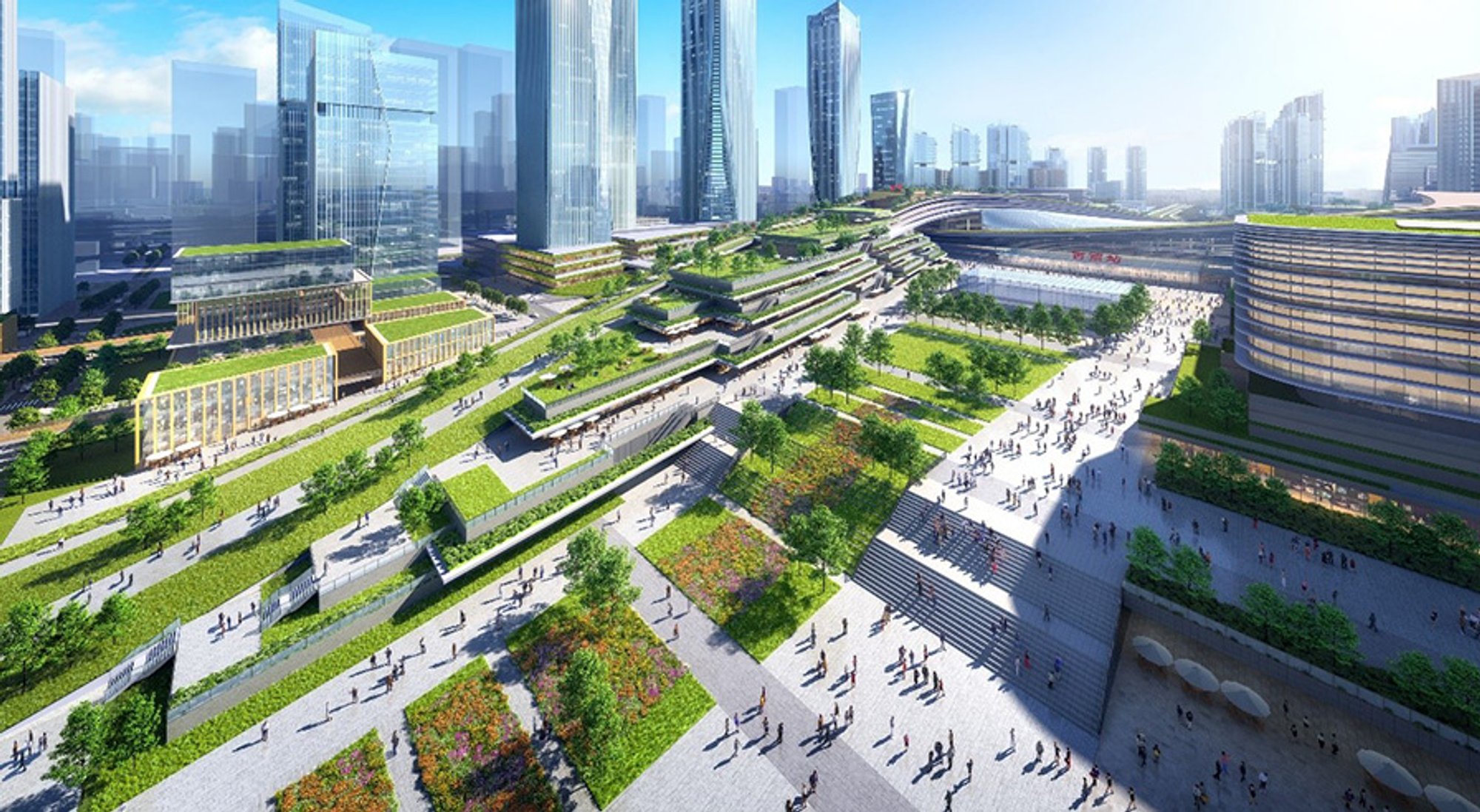 Nikken Sekkei has unveiled the design of the competition for China's largest transport hub.