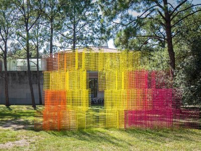 Rana Begum, an artist known for her work with bright colours and geometric shapes.