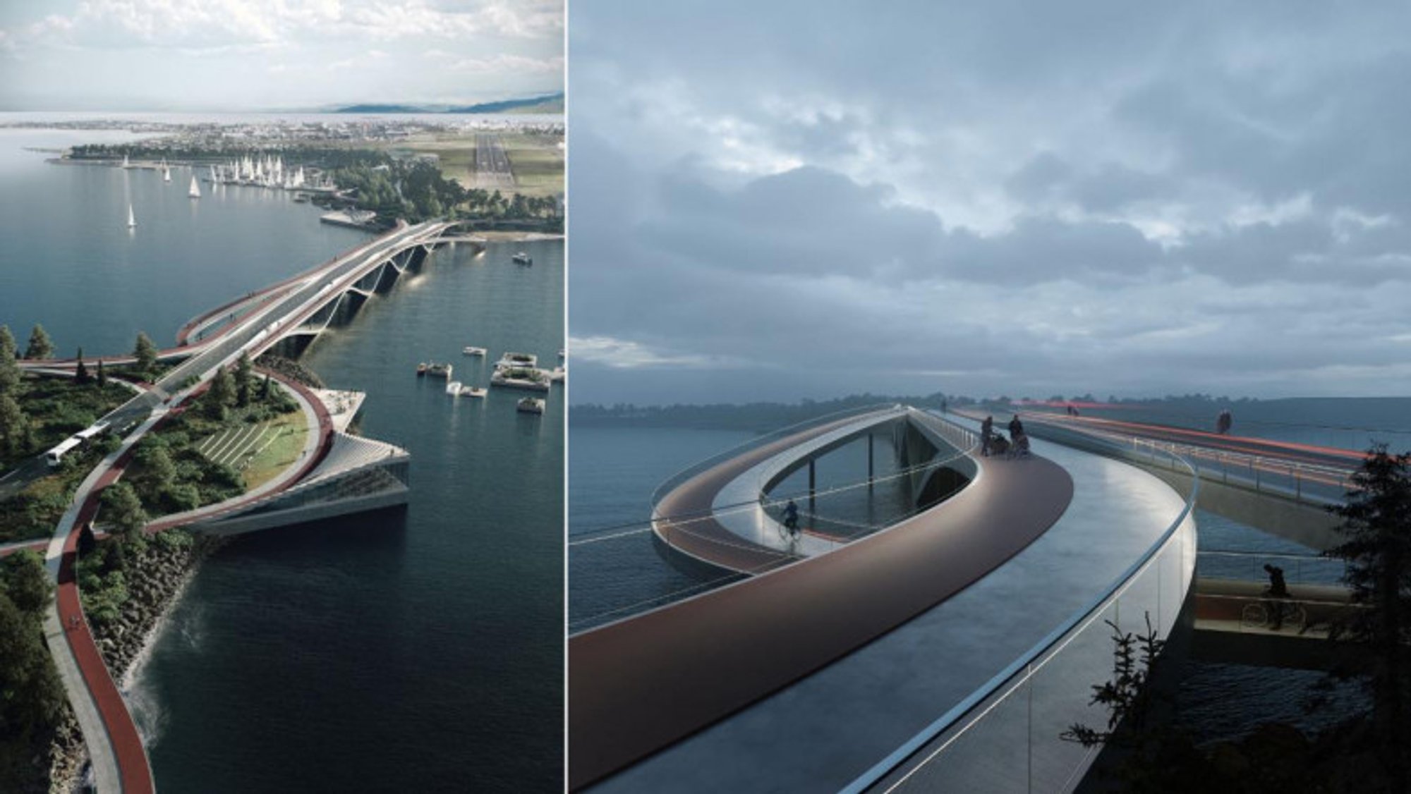 Intertwine Bridge, designed by MASS Lab to connect Reykjavík and Kópavogur in Iceland