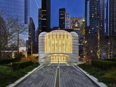 The Calatrava-designed church at the World Trade Center has opened