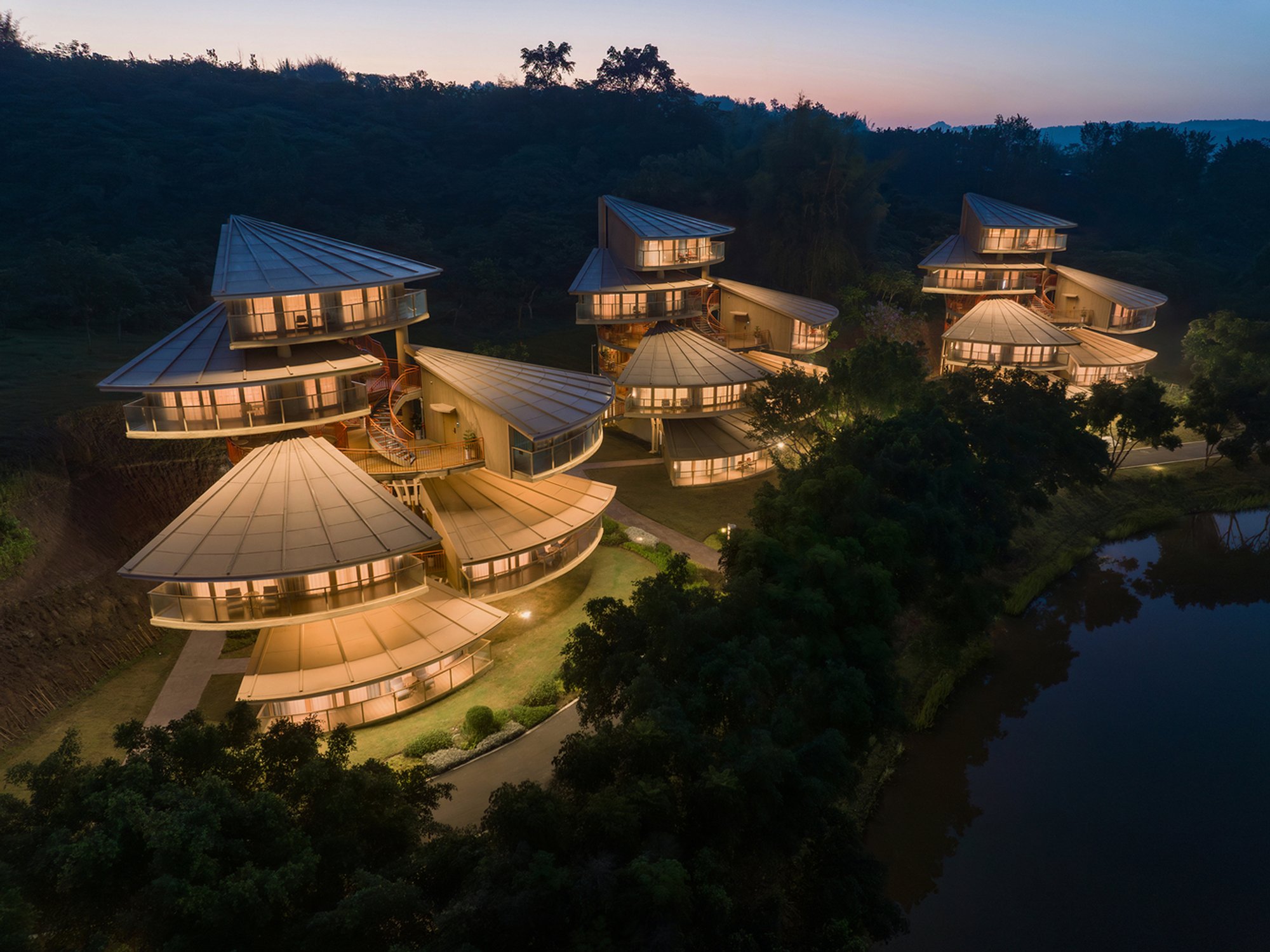 Nanxi Happy Pastoral Wild Hotel Tree House Design by WH Studio: A Modern Architectural Retreat in Yibin