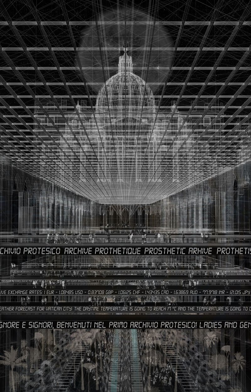 Post-landscape architectural framework illustrating circulation, storage, and media transmission.