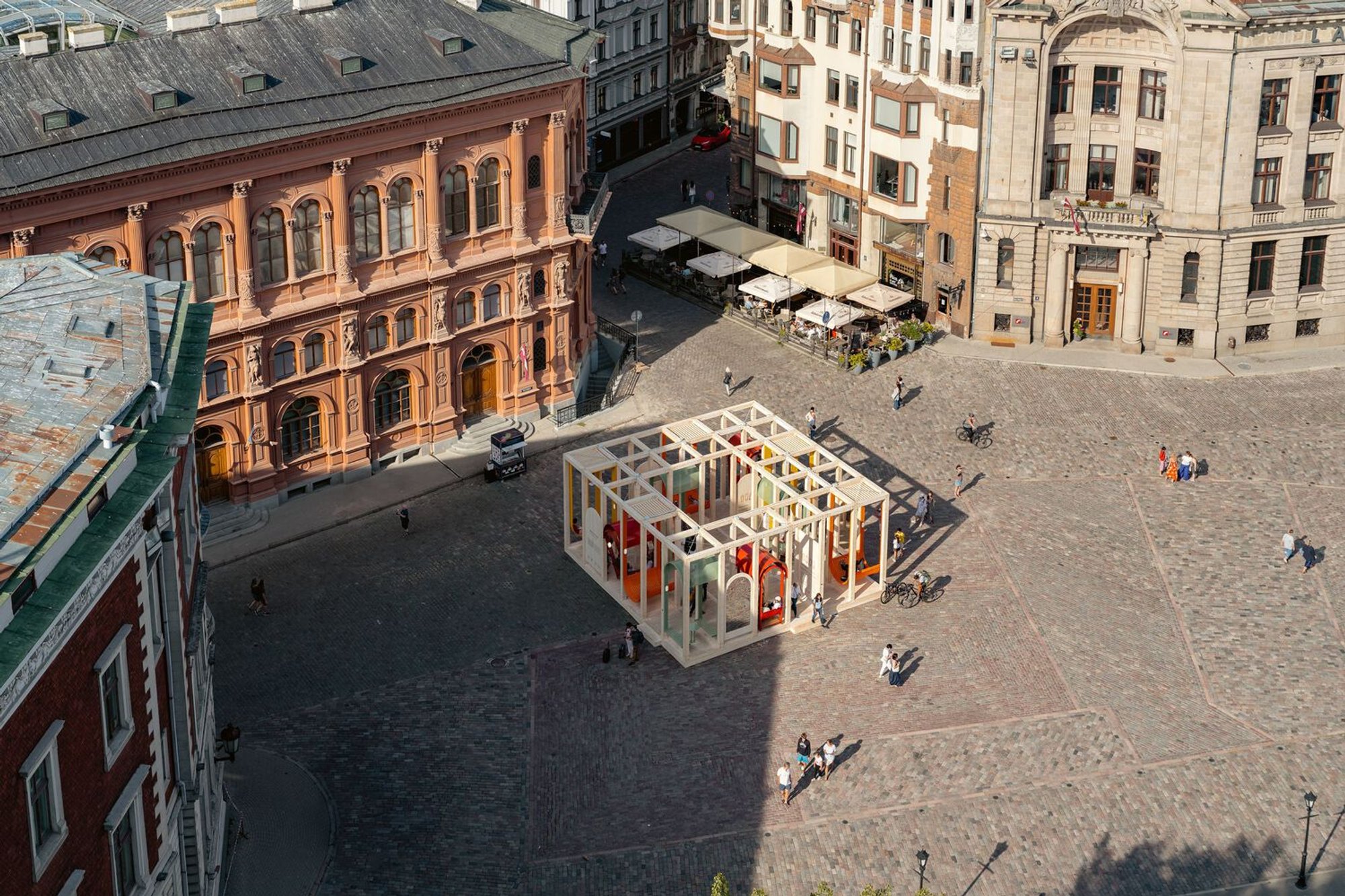Dome Next Door in Riga’s Dome Square is an interactive installation blending medieval architecture, modern design, and playful public engagement experiences.