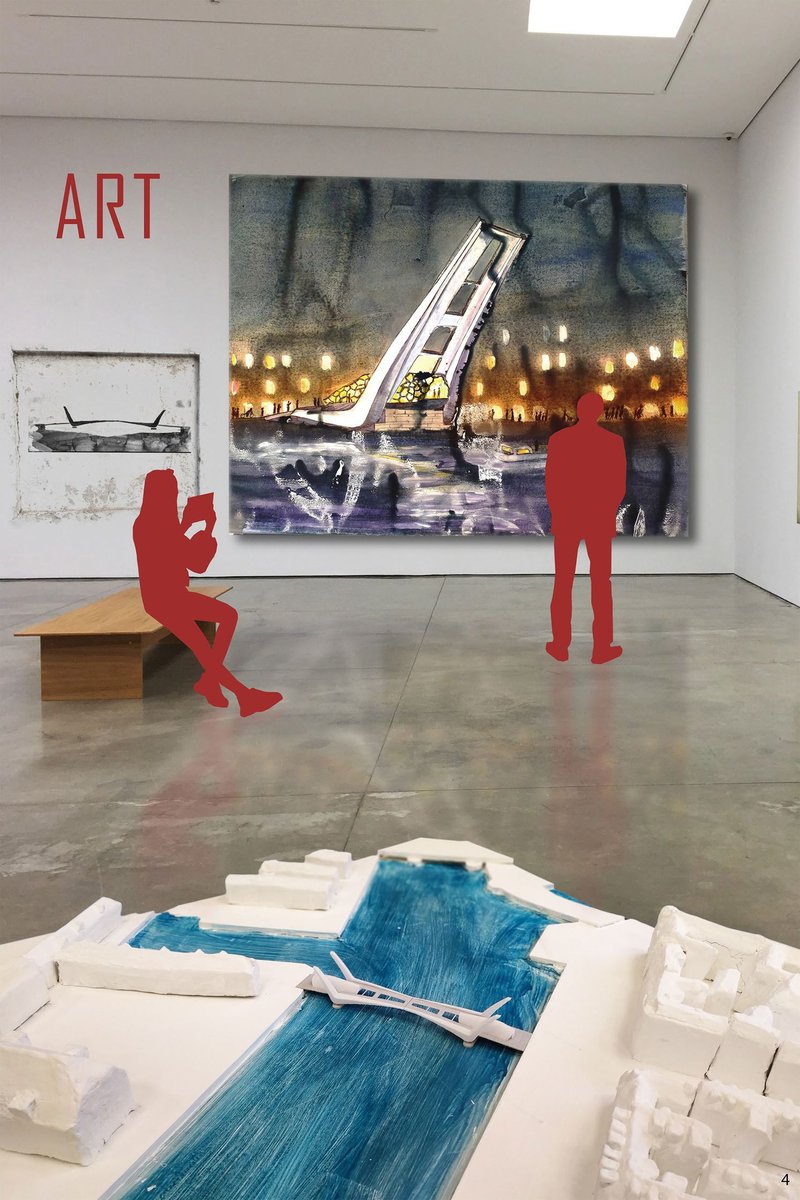 Conceptual art visualization presenting the bridge as a sculptural and cultural landmark.