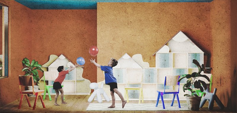 Indoor play area where architecture supports movement, creativity, and social learning in a controlled thermal environment.