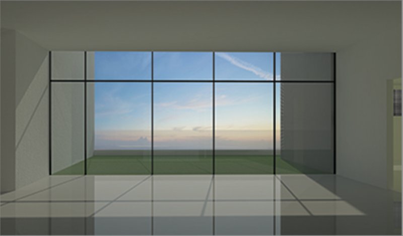 Interior view of a virtual ground level, maintaining visual continuity between learning spaces and open terraces.