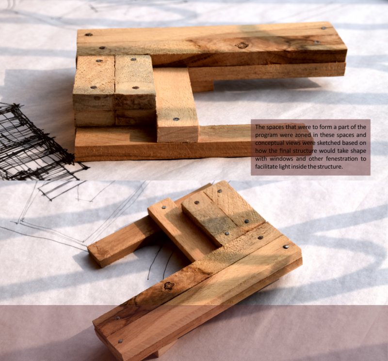 Early physical massing models exploring spatial hierarchy, program zoning, and daylight-driven form articulation.