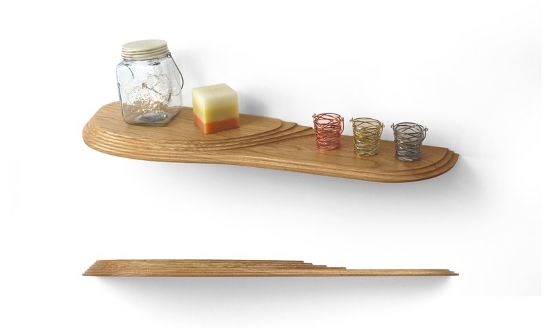 Stepped platforms create depth and variation, allowing objects to be displayed across multiple levels.