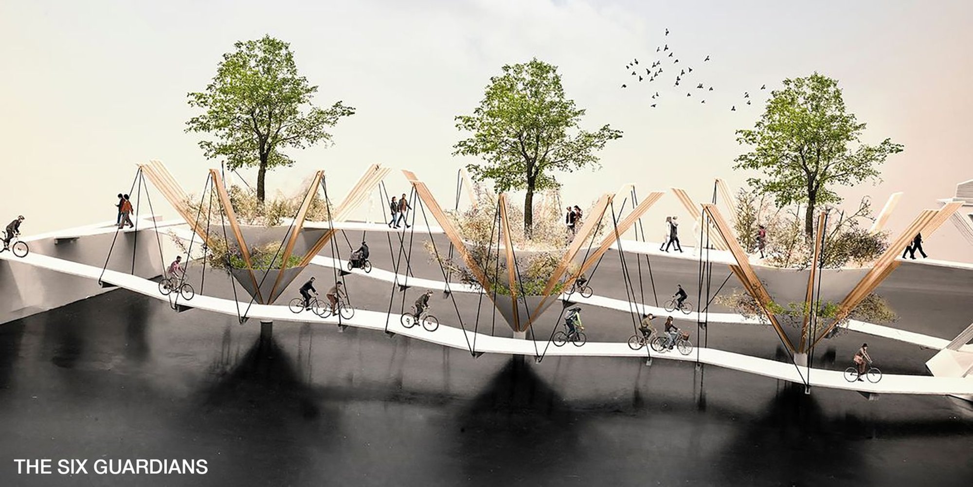 The Six Guardians: Sustainable Bridge Architecture for a Greener Copenhagen