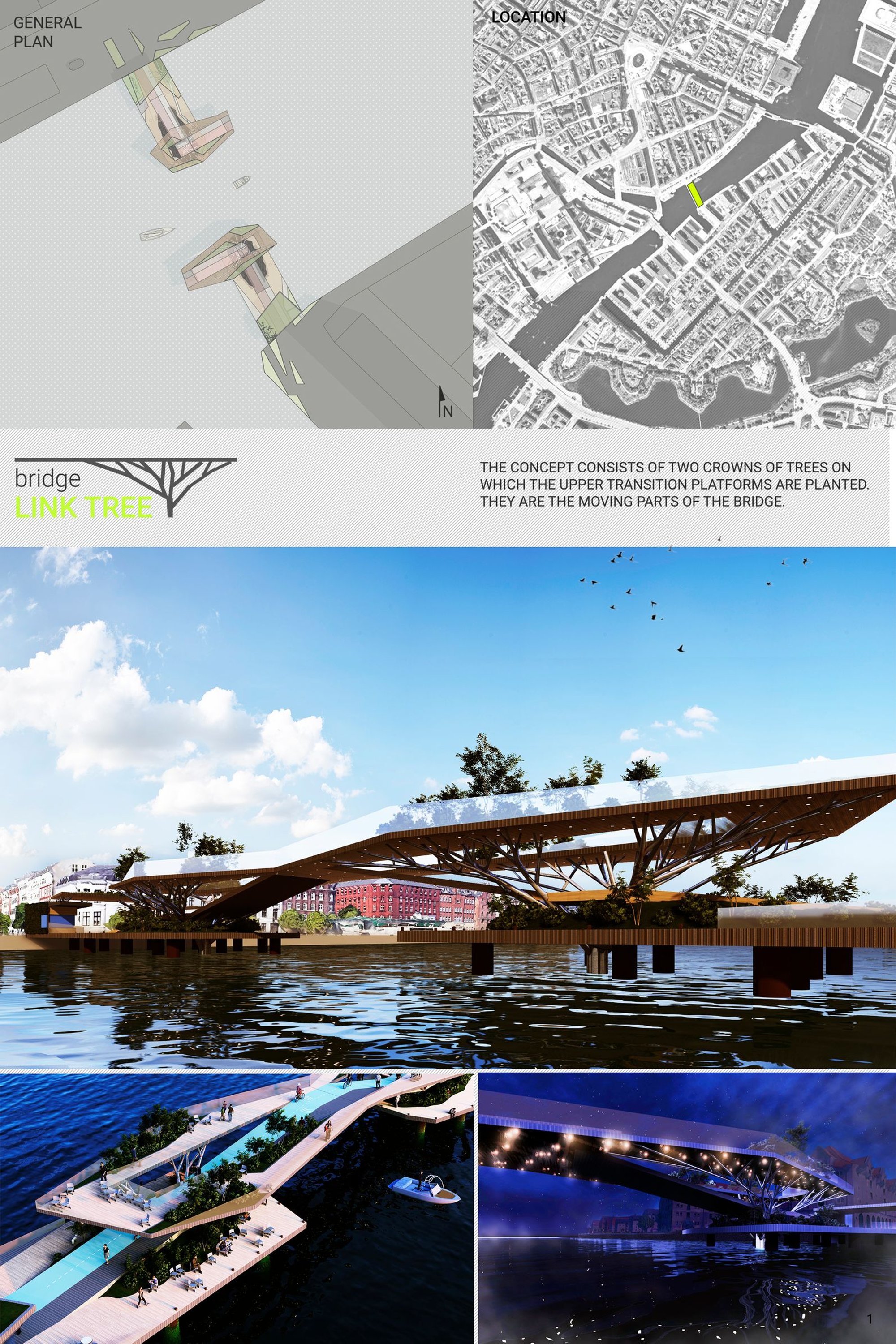 Link Tree Bridge: A Cycling Bridge That Opens Like a Canopy