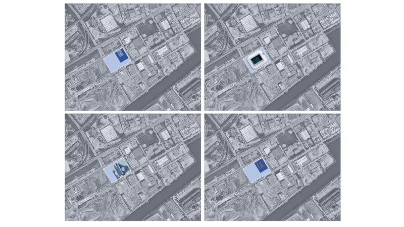 Nearby structures with known scales were used to better understand the site and its context.