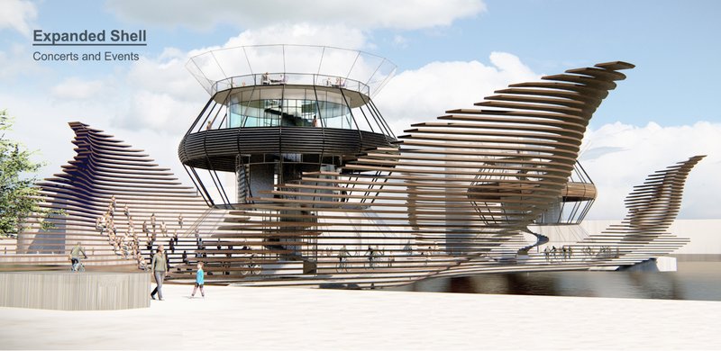 Expanded shell configuration transforming the bridge into a venue for concerts, events, and large-scale social gatherings.