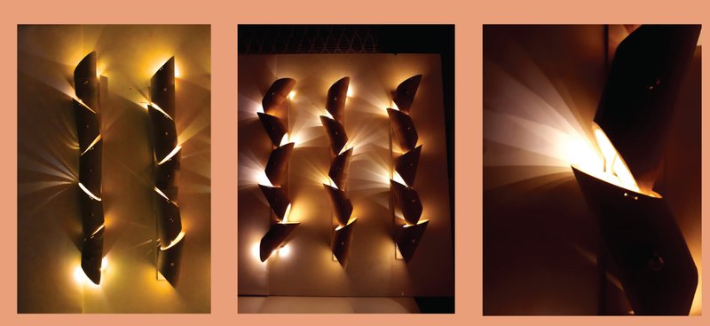 Light pattern study – Layered illumination creating rhythmic light and shadow on the wall surface.
