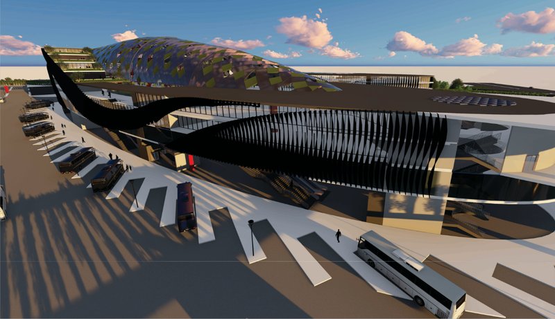 Clearly segregated bus circulation ensuring smooth, no-conflict movement at ground level.