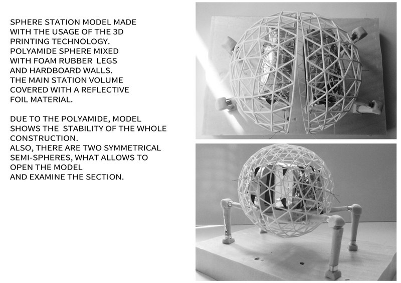 Physical study model exploring the structural stability of the geodesic sphere system.