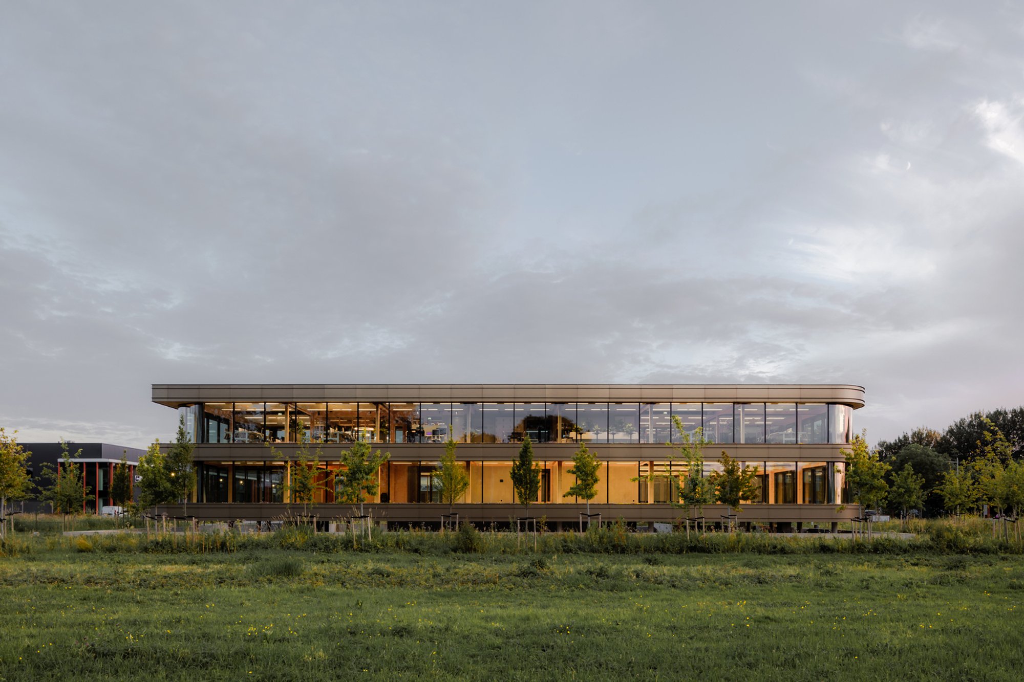Circular and Demountable Office Building Omega by EVA architecten: A Fully Reusable, Energy-Positive Wooden Workplace