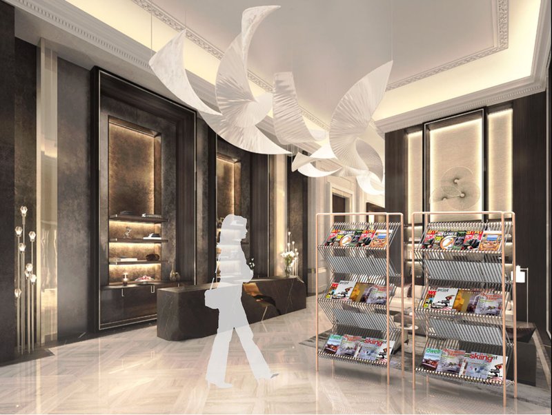 OBLIQUE used as a freestanding display unit, balancing storage efficiency with spatial elegance.