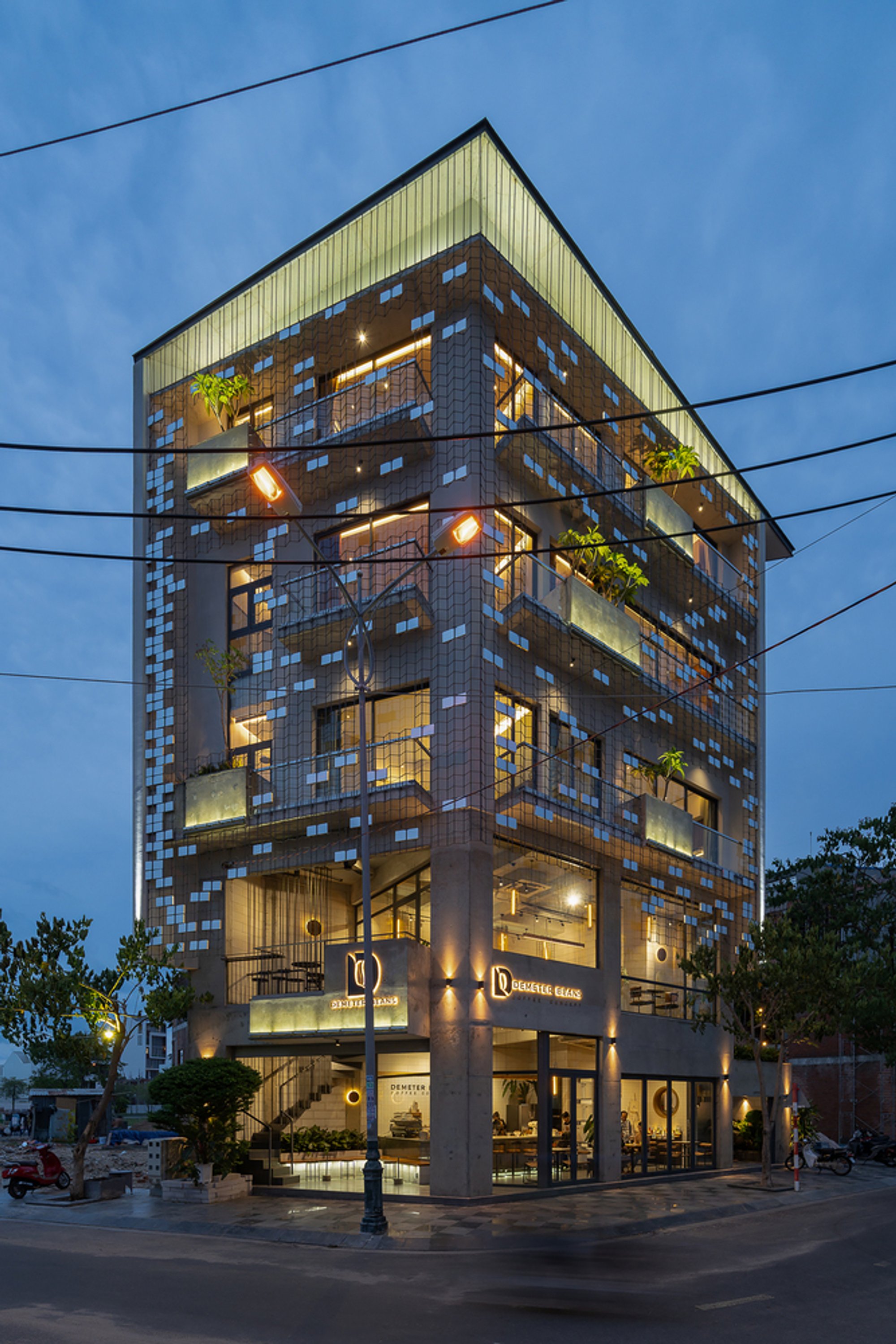 Demeter Beans II Coffee Shop and D-Apartment: A Mixed-Use Urban Landmark by KCONCEPT and KOHARCHITECTS