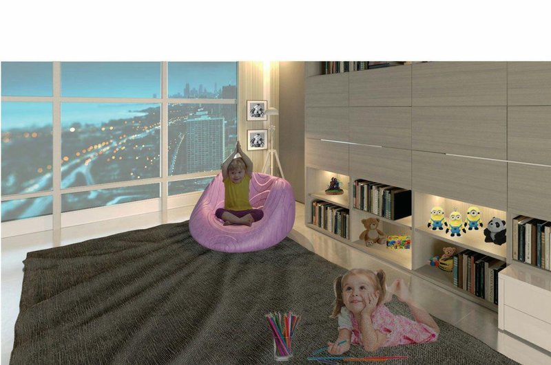 A child-centered seating form integrated seamlessly into a contemporary home interior, encouraging comfort, play, and independent use.