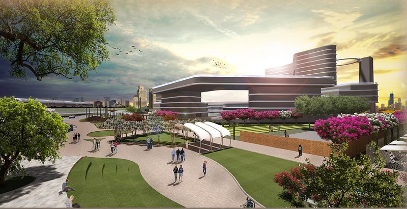 Reimagined public plaza reinforcing the MRTS station as a gateway and civic anchor for Dwarka.
