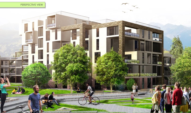 Human-scale public spaces within the housing compound, designed to restore everyday social life.