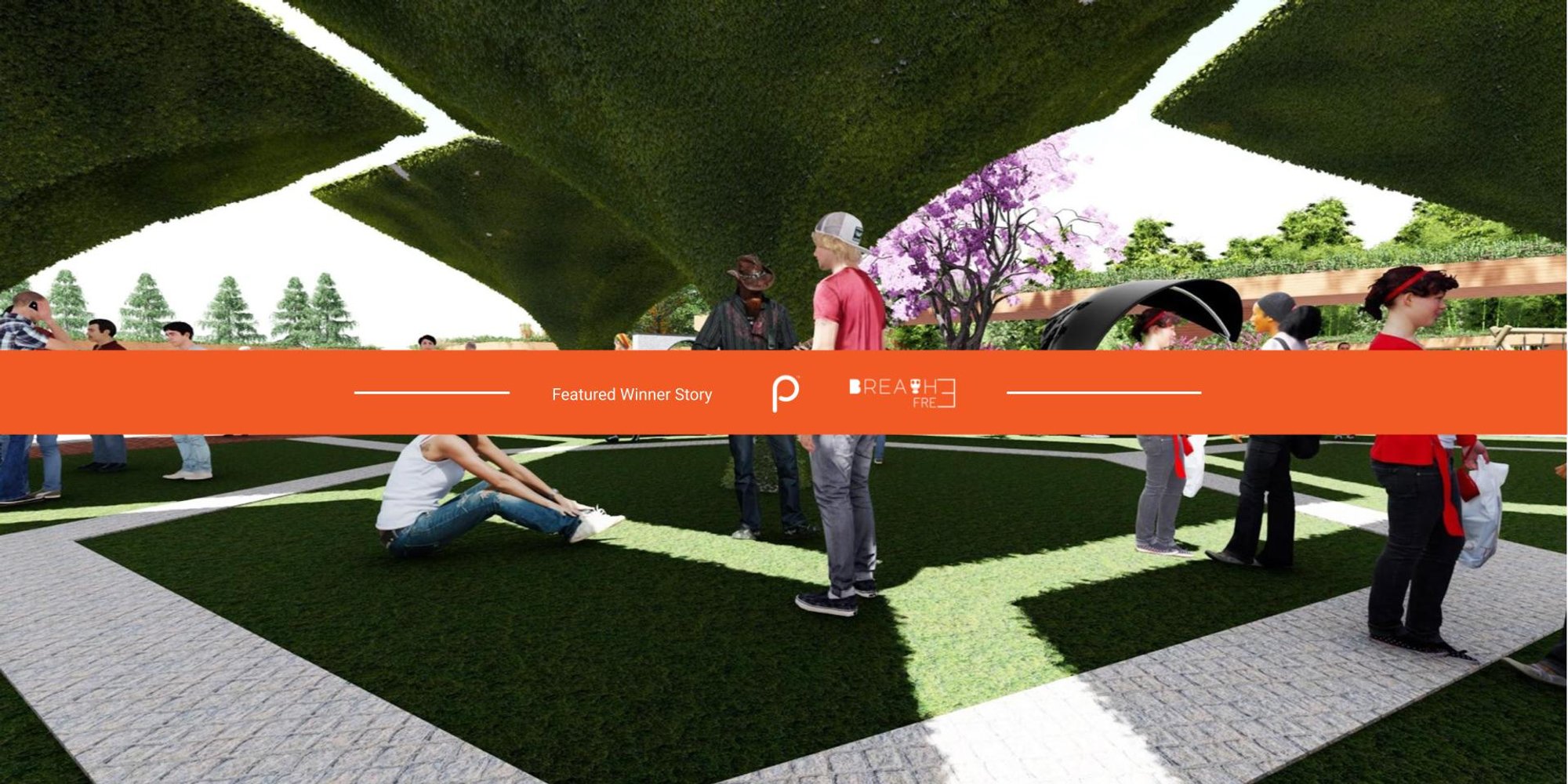 A small-scale community space where locals can breathe fresh air and engage in outdoor public activity.