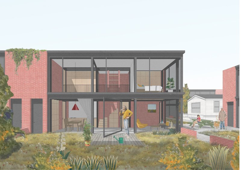 A modular residential system allowing adaptable living arrangements while maintaining a low-impact footprint.