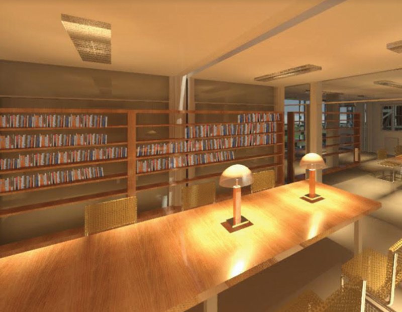 Quiet study areas where modular architecture supports concentration, light, and spatial continuity.