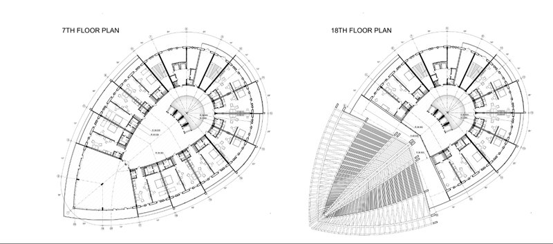 Apartment distribution optimized for sea views and natural ventilation.