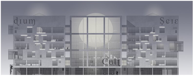 Series of facade studies demonstrating variations in light, rhythm, and window composition across different conditions.