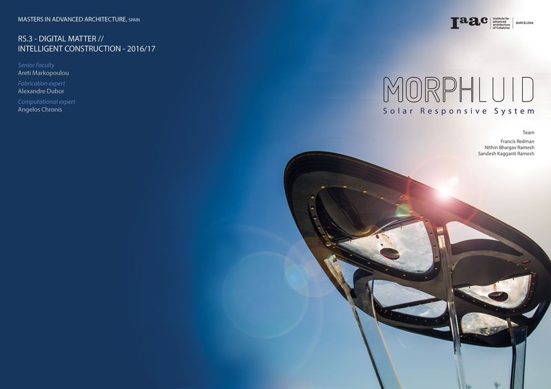 MORPHLUID prototype responding to solar exposure through adaptive panel deformation.