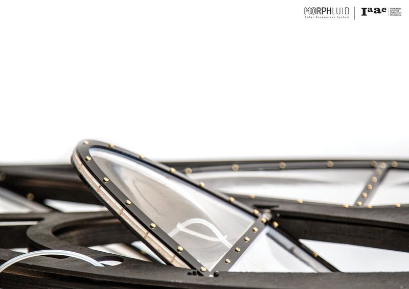 Close-up of the morphing panel surface during solar activation.