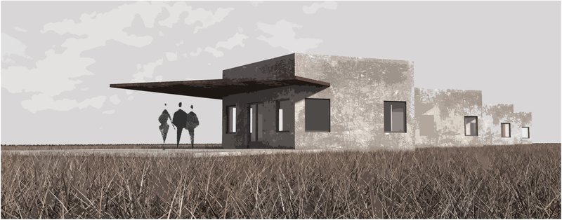 Rehabilitated staff houses reimagined as the visitors’ center, marking the beginning of the architectural journey.