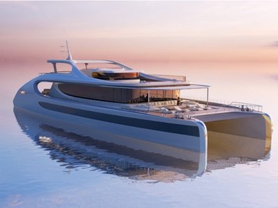 Zaha Hadid Architects Unveils Futuristic Oneiric Catamaran for Rossinavi