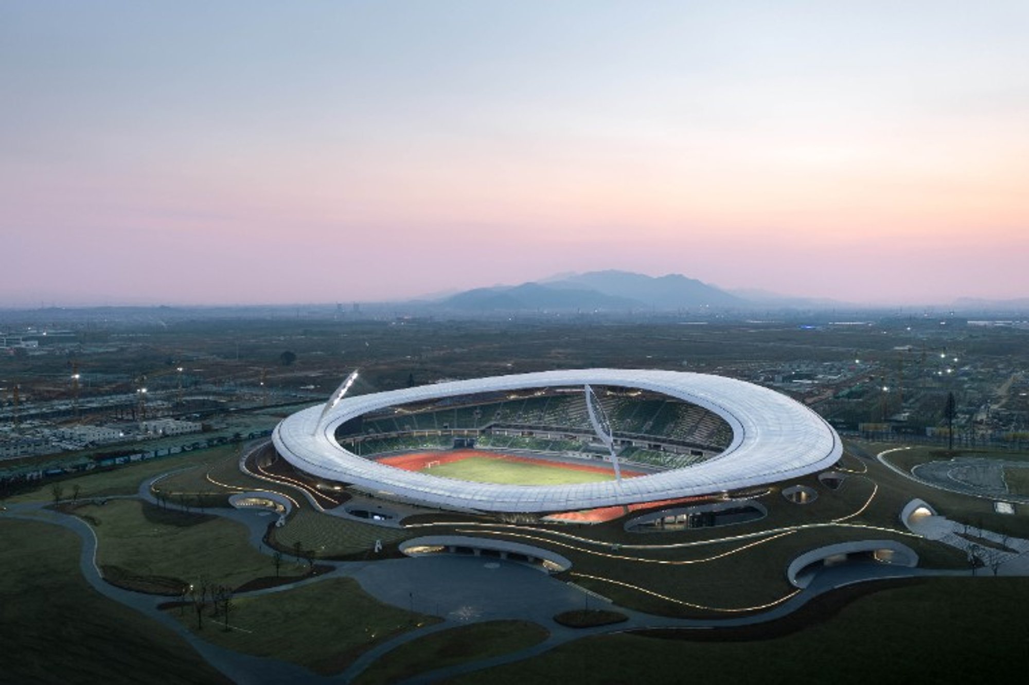 Quzhou Sports Park Unveils Its Iconic Stadium Designed by MAD Architects
