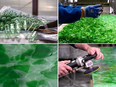 Bulgari Shanghai gets a sustainable makeover with a jade-like façade made from recycled champagne bottles by MVRDV