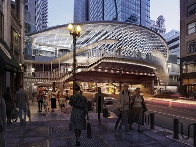 Chicago's Iconic Elevated Rail Station Gets a Stunning Modern Makeover Thanks to SOM and TranSystems!