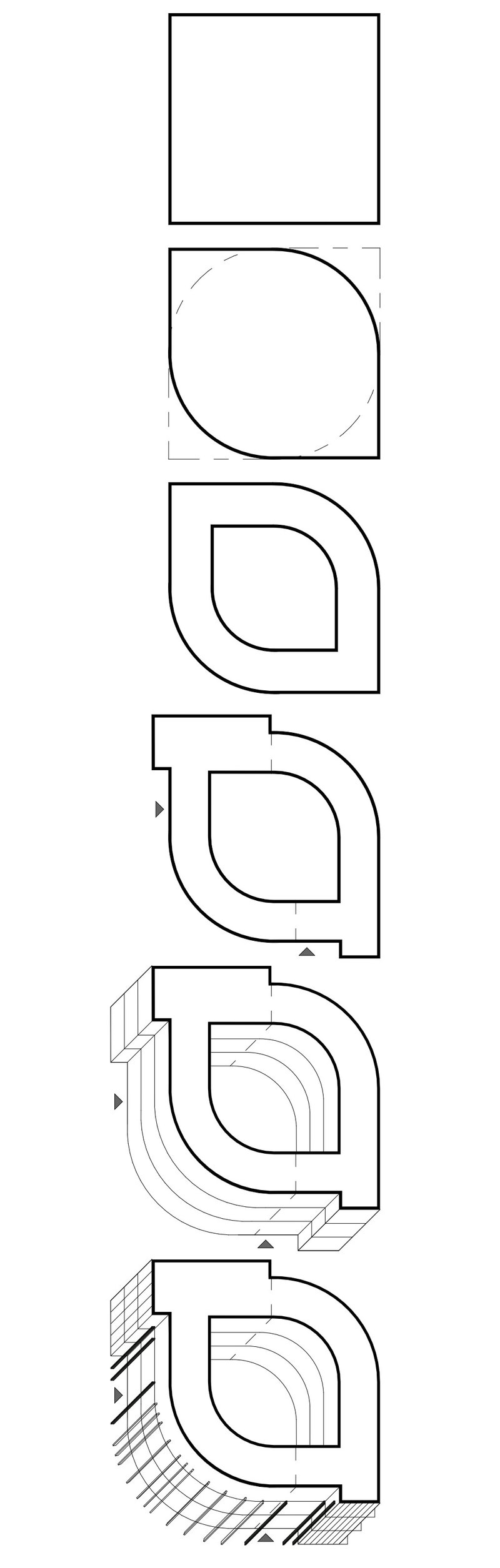 <i>Figure 2. Stages of Shaping the Building, Author's Design</i>