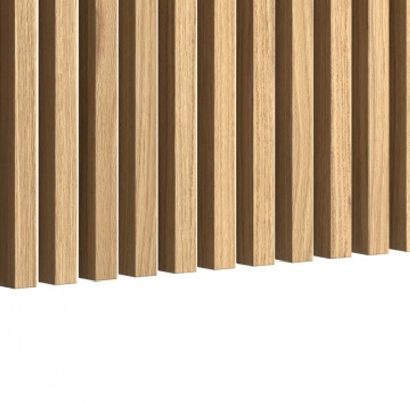 <i>Figure 7. 3D Wall Slats in Village Oak, https://parkiet.pl/lamele-scienne/2082-lamele-scienne-Natural-Oak-12szt.html, accessed on June 3, 2023.</i>