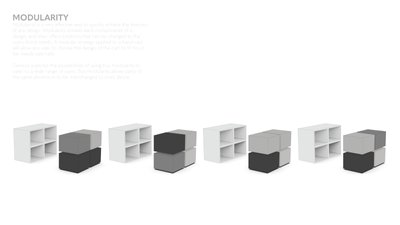 The image showcases a modular design concept, emphasizing the flexibility and customization of a han