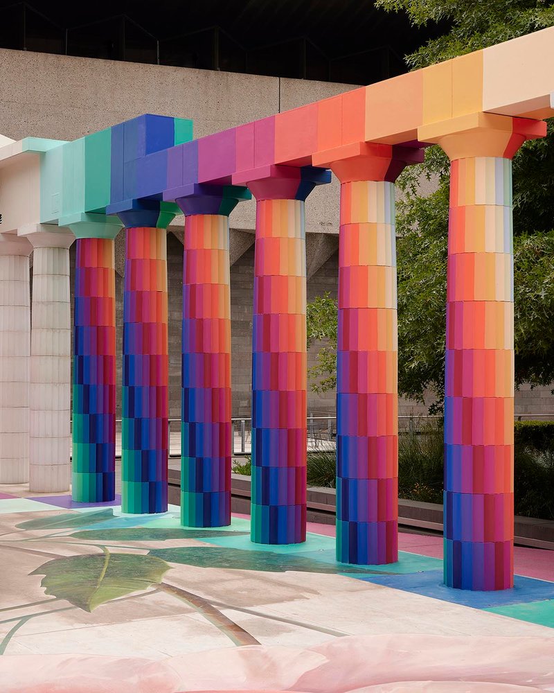 Installation view of the 2022 NGV Architecture Commission: Temple of Boom designed by Adam Newman and Kelvin Tsang on display at NGV International, Melbourne. Photography © Sean Fennessy