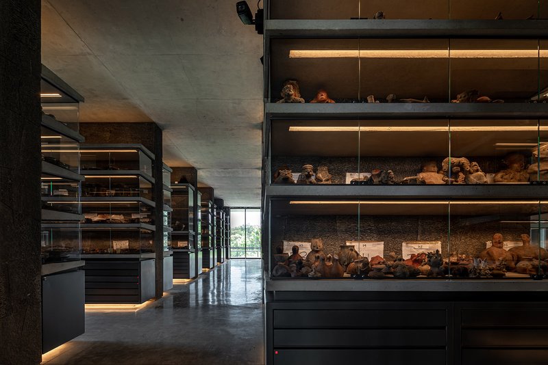A new repository contains concrete shelves and drawers to display and store thousands more  Credit:Onnis Luque