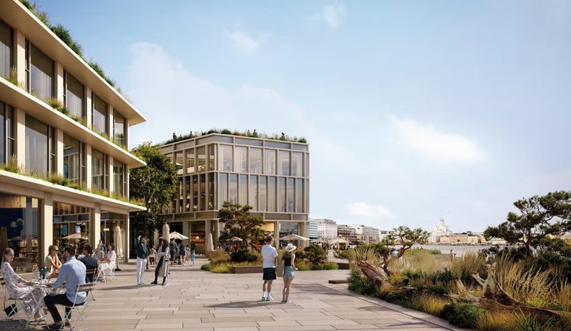 The winning 'Saaret' design proposal by Konsortium Gran team (Niam, K2S Architects, White Arkitekter, Ramboll Finland, Rakennuttajatoimisto HTJ Oy, JLL). Image courtesy of the City of Helsinki.