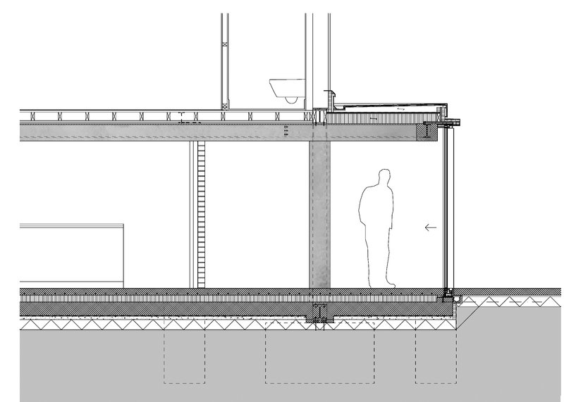 House with One Column, detail section