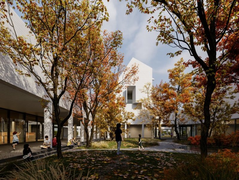 A render of Autumn Garden and the Forum. ©OPEN