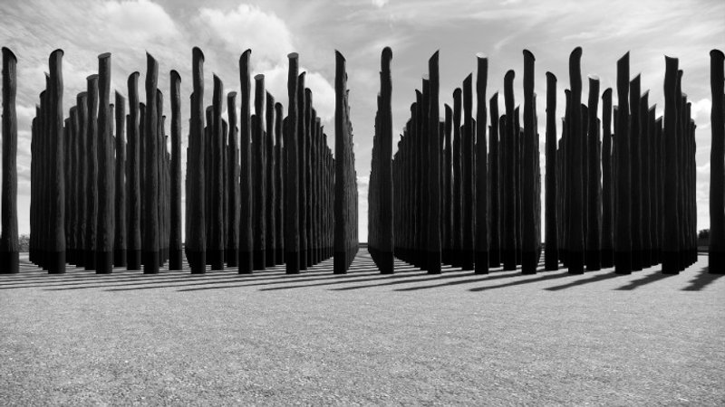 Rendering of Newton Enslaved Burial Ground Memorial (colonnade south view). © David Adjaye Associates.