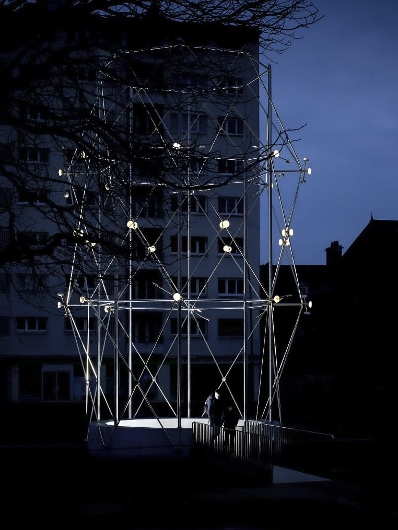 A view of the Belvédère by night. Photography: © Yann Peucat.