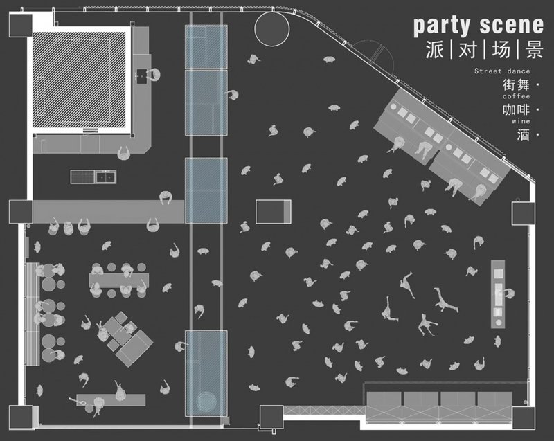 Party scene plan © WHY WOULD